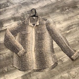 Snake skin button up